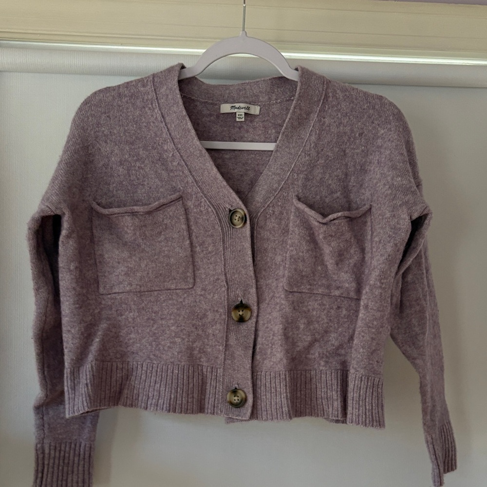 Madewell Lavender Button Cardigan